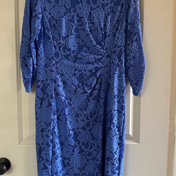 T Tahari Royal Blue Floral Lace Dress - Picture 1 of 4